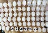 CRB6300 15 inches 6*10mm faceted rondelle rose quartz beads