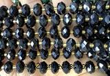 CRB6314 15 inches 6*10mm faceted rondelle black agate beads