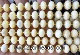 CRB6332 15 inches 6*10mm faceted rondelle yellow jade beads