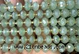 CRB6334 15 inches 6*10mm faceted rondelle green aventurine jade beads