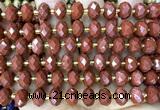 CRB6342 15 inches 6*10mm faceted rondelle red jasper beads