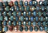 CRB6344 15 inches 6*10mm faceted rondelle Indian blood jasper beads