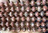 CRB6352 15 inches 6*10mm faceted rondelle red sesame jasper beads