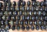 CRB6361 15 inches 6*10mm faceted rondelle golden obsidian beads