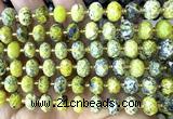 CRB6372 15 inches 6*10mm faceted rondelle yellow turquoise beads