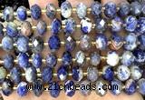 CRB6375 15 inches 6*10mm faceted rondelle sodalite beads