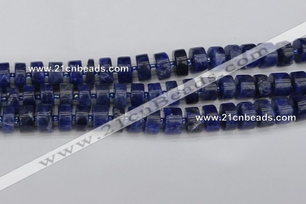 CRB641 15.5 inches 7*14mm tyre sodalite gemstone beads