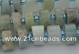 CRB646 15.5 inches 6*10mm tyre aquamarine gemstone beads