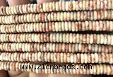 CRB6525 15 inches 2*6mm rondelle red net jasper beads