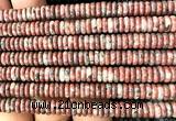 CRB6526 15 inches 2*6mm rondelle red sesame jasper beads