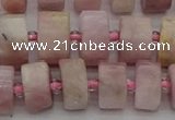 CRB653 15.5 inches 6*12mm tyre pink kunzite gemstone beads