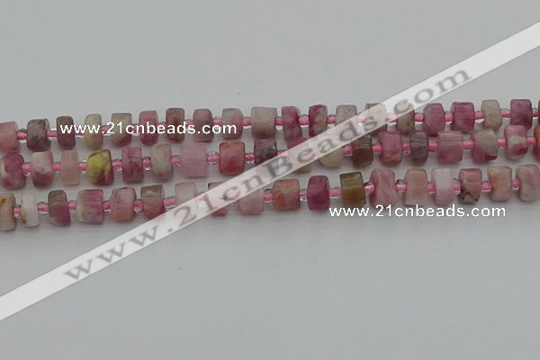 CRB657 15.5 inches 5*8mm tyre pink tourmaline gemstone beads