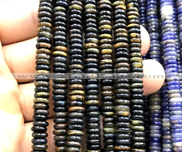 CRB6572 15 inches 2*6mm rondelle blue tiger eye beads wholesale