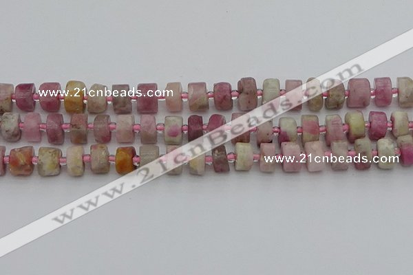 CRB658 15.5 inches 6*10mm tyre pink tourmaline gemstone beads