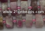 CRB659 15.5 inches 6*12mm tyre pink tourmaline gemstone beads