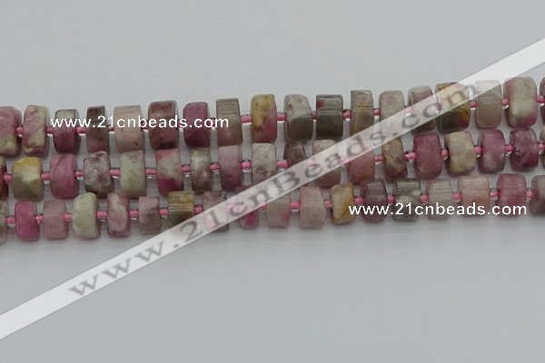 CRB659 15.5 inches 6*12mm tyre pink tourmaline gemstone beads