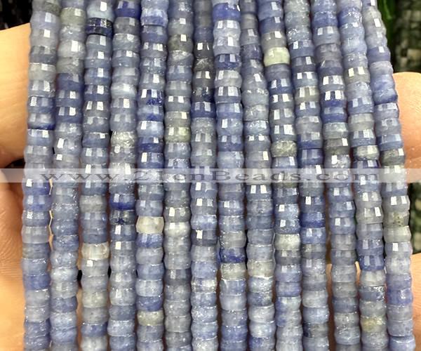 CRB6606 15 inches 2*4mm faceted heishi blue aventurine jade beads