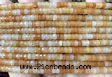 CRB6607 15 inches 2*4mm faceted heishi yellow aventurine jade beads
