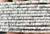 CRB6612 15 inches 2*4mm faceted heishi white howlite turquoise beads