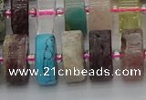 CRB675 15.5 inches 8*16mm tyre mixed gemstone beads wholesale