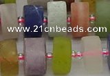 CRB683 15.5 inches 8*16mm tyre matte mixed gemstone beads