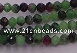 CRB702 15.5 inches 2.5*3mm faceted rondelle ruby zoisite beads