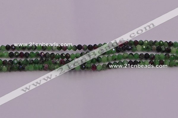 CRB702 15.5 inches 2.5*3mm faceted rondelle ruby zoisite beads