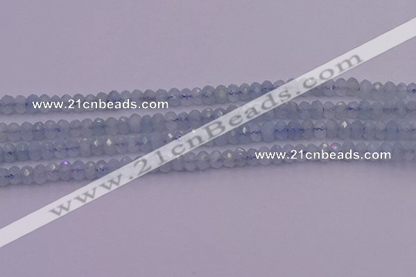 CRB711 15.5 inches 2.5*4mm faceted rondelle aquamarine beads