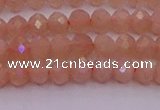 CRB714 15.5 inches 3*4mm faceted rondelle peach moonstone beads