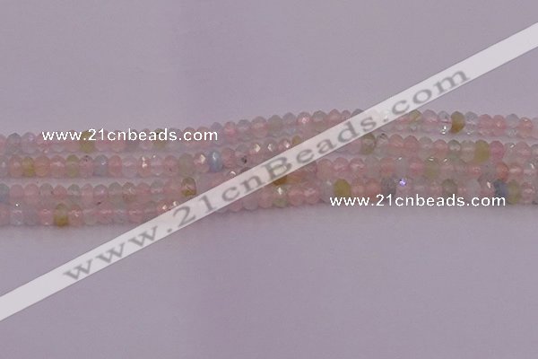 CRB716 15.5 inches 2.5*4mm faceted rondelle morganite beads