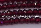 CRB718 15.5 inches 3*4mm faceted rondelle red garnet beads