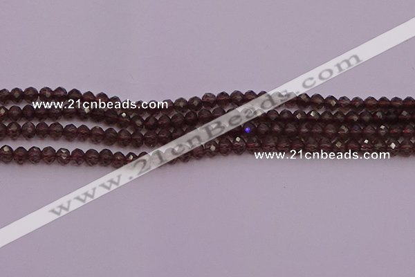 CRB720 15.5 inches 3*4mm faceted rondelle smoky quartz beads