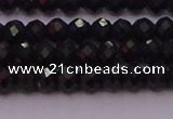 CRB721 15.5 inches 3*4mm faceted rondelle black tourmaline beads