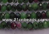 CRB725 15.5 inches 2.5*4mm faceted rondelle ruby zoisite beads