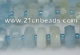 CRB802 15.5 inches 6*10mm faceted rondelle aquamarine beads