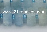 CRB806 15.5 inches 8*18mm faceted rondelle aquamarine beads