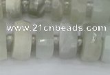 CRB812 15.5 inches 8*14mm faceted rondelle grey moonstone beads