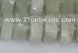 CRB813 15.5 inches 8*16mm faceted rondelle grey moonstone beads