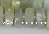 CRB814 15.5 inches 8*18mm faceted rondelle grey moonstone beads