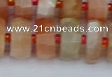 CRB821 15.5 inches 8*16mm faceted rondelle orange moonstone beads