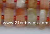 CRB822 15.5 inches 8*18mm faceted rondelle orange moonstone beads