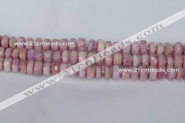 CRB826 15.5 inches 6*10mm faceted rondelle kunzite beads