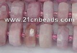 CRB828 15.5 inches 8*14mm faceted rondelle kunzite beads