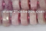 CRB829 15.5 inches 8*16mm faceted rondelle kunzite beads