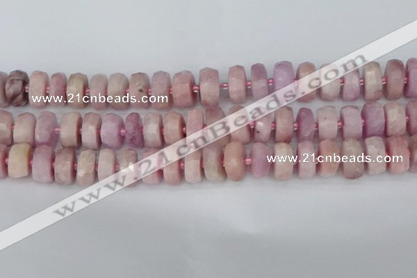CRB829 15.5 inches 8*16mm faceted rondelle kunzite beads