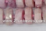 CRB830 15.5 inches 8*18mm faceted rondelle kunzite beads