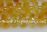 CRB843 15.5 inches 7*12mm faceted rondelle citrine beads