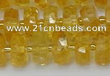 CRB844 15.5 inches 8*14mm faceted rondelle citrine beads