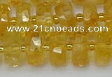 CRB845 15.5 inches 8*16mm faceted rondelle citrine beads