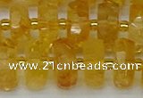 CRB846 15.5 inches 8*18mm faceted rondelle citrine beads